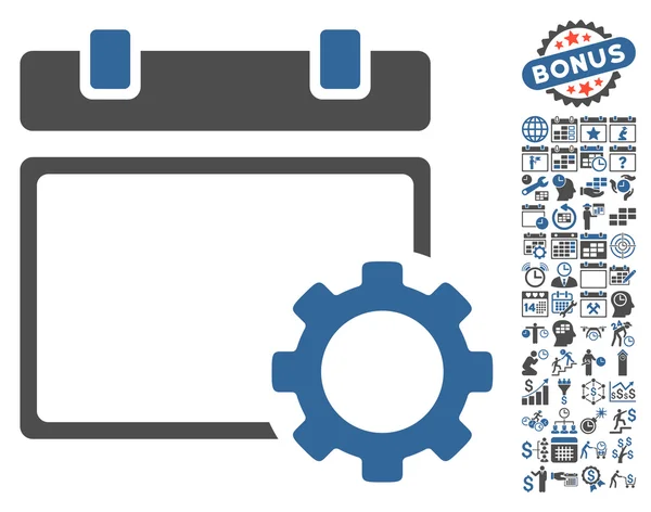 Opcje strony kalendarza Gear płaska ikona wektor z bonusem — Wektor stockowy