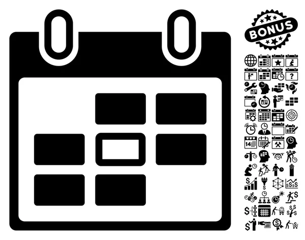 Geselecteerd kalender dag plat vector pictogram met bonus — Stockvector