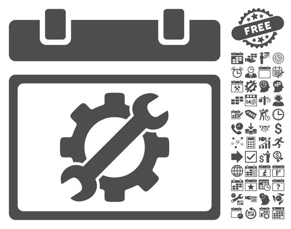 Página de calendário de serviço Ícone de vetor plano com bônus —  Vetores de Stock