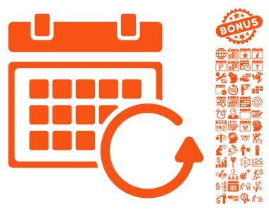 Takvim Düz Vektör Simgesini Bonus ile Güncelleştir