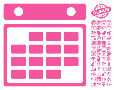 Bonus ile Ay Takvimi Düz Vektör Simgesi