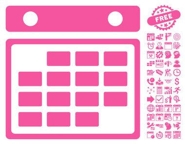 Bonus ile Ay Takvimi Düz Vektör Simgesi