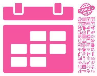 Bonus ile takvim düz vektör simgesi