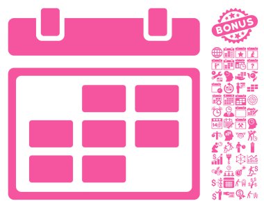 Bonus ile Ay Takvimi Düz Vektör Simgesi