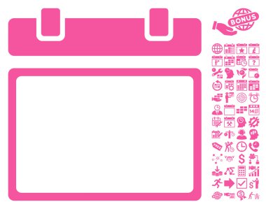 Boş Takvim Sayfası Düz Vektör Simgesi Bonus ile