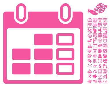 Takvim hafta düz vektör simge Bonus ile