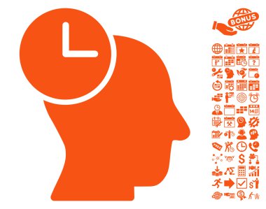 Bonus ile Zaman Düşünme Düz Vektör Simgesi