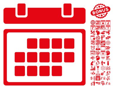 Bonus ile Ay Takvimi Düz Vektör Simgesi