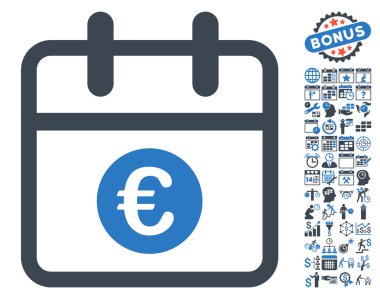 Bonus ile Euro Day Flat Vektör Simgesi