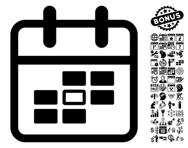 Takvim Seçilen Tarih Düz Vektör Simgesi Bonus ile