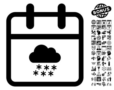 Bonus ile Kar Günü Düz Vektör Simgesi