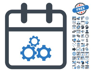 Bonus ile Mekanik Gün Düz Vektör Simgesi