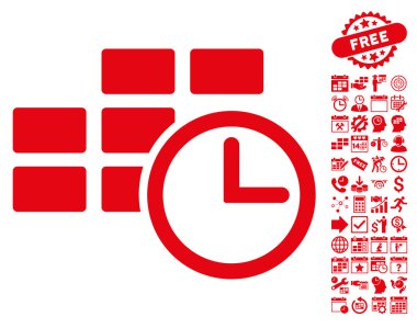 Bonus ile zaman tablo düz vektör simgesi