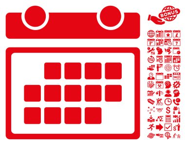 Bonus ile Ay Takvimi Düz Vektör Simgesi