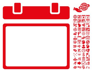 Boş Takvim Sayfası Düz Vektör Simgesi Bonus ile