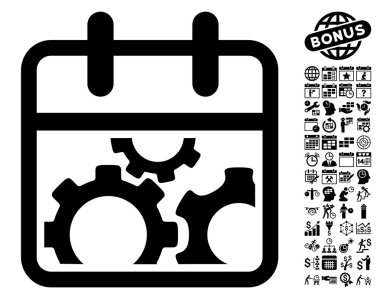 Bonus ile Teknik Gün Düz Vektör Simgesi