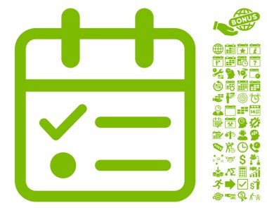Bonus ile Gün Tasklist Düz Vektör Simgesi