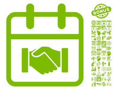Bonus ile Sözleşme Günü Düz Vektör Simgesi