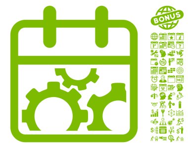 Bonus ile Teknik Gün Düz Vektör Simgesi