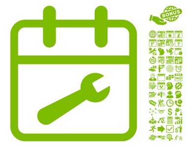 Bonus ile Servis Günü Düz Vektör Simgesi