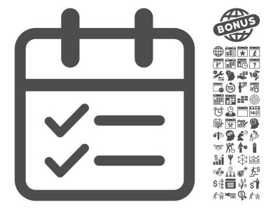 Bonus ile Gün Görevleri Düz Vektör Simgesi