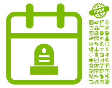 Mezarlık Anıtı Gün Düz Vektör Simgesi Bonus ile