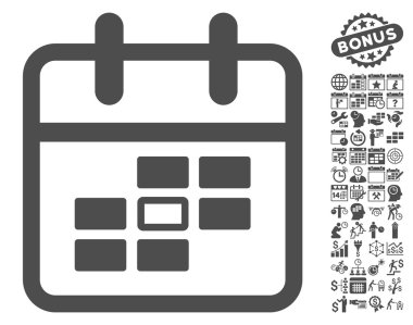 Takvim Seçilen Tarih Düz Vektör Simgesi Bonus ile