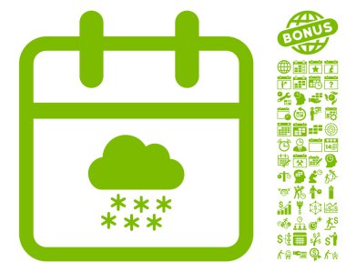 Bonus ile Kar Günü Düz Vektör Simgesi