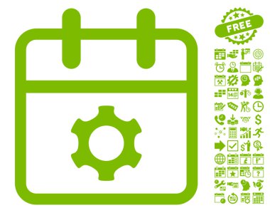 Bonus ile Servis Günü Düz Vektör Simgesi