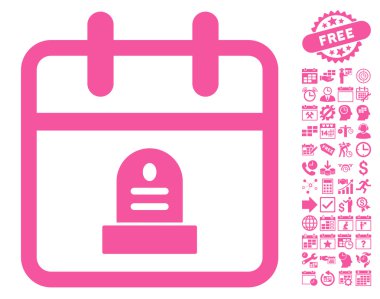 Mezarlık Anıtı Gün Düz Vektör Simgesi Bonus ile