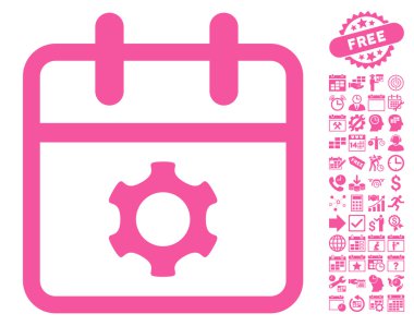 Bonus ile Servis Günü Düz Vektör Simgesi