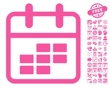 Bonus ile Takvim ay düz vektör simgesi