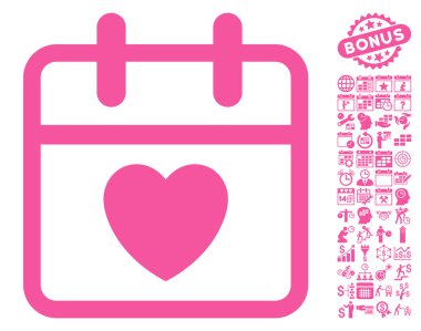 Bonus ile Love Day Düz Vektör Simgesi