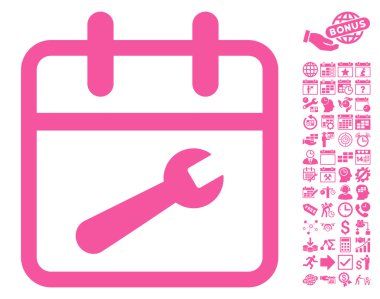 Bonus ile Servis Günü Düz Vektör Simgesi