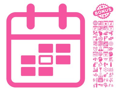 Takvim Seçilen Tarih Düz Vektör Simgesi Bonus ile