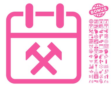 Working Day Flat Vector Icon With Bonus