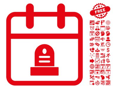 Mezarlık Anıtı Gün Düz Vektör Simgesi Bonus ile