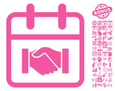 Bonus ile Sözleşme Günü Düz Vektör Simgesi