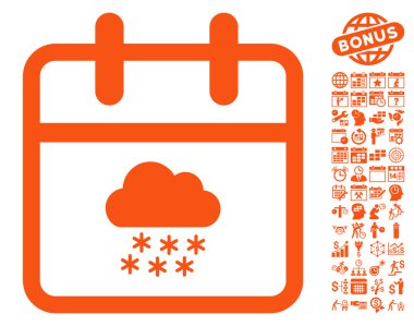 Bonus ile Kar Günü Düz Vektör Simgesi