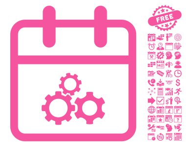 Bonus ile Mekanik Gün Düz Vektör Simgesi