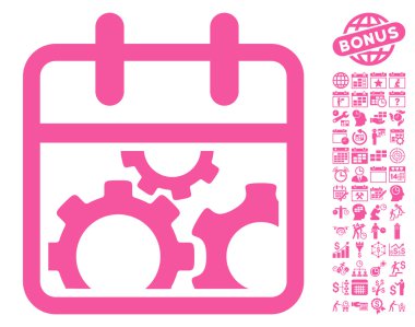 Bonus ile Teknik Gün Düz Vektör Simgesi