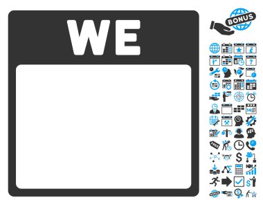 Çarşamba ile Bonus sayfa düz vektör simge takvim