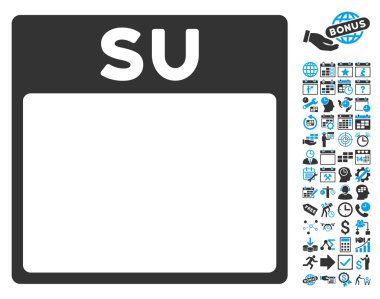 Pazar Bonus ile sayfa düz vektör simge takvim