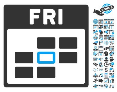 Cuma ile Bonus sayfa düz vektör simge takvim