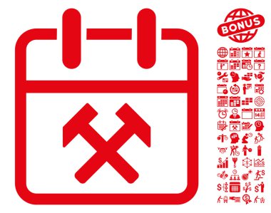 Working Day Flat Vector Icon with Bonus