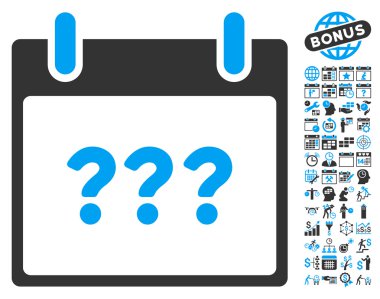 Bilinmeyen Takvim Günü Düz Vektör Simgesi Bonus ile