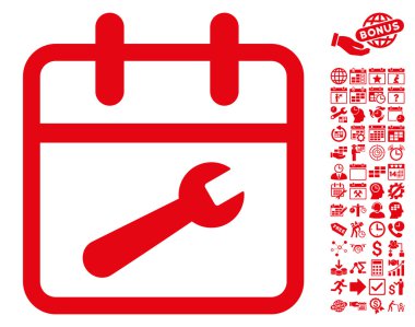 Bonus ile Servis Günü Düz Vektör Simgesi