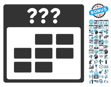 Bilinmeyen Takvim Ay Düz Vektör Simgesi Bonus ile