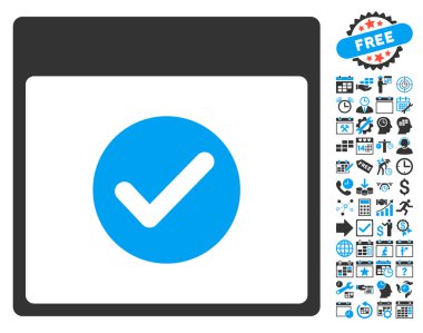 Geçerli Takvim Sayfası Düz Vektör Simgesi Bonus ile