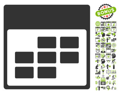 Takvim Ayı Tablo Düz Vektör Simgesi Bonus ile